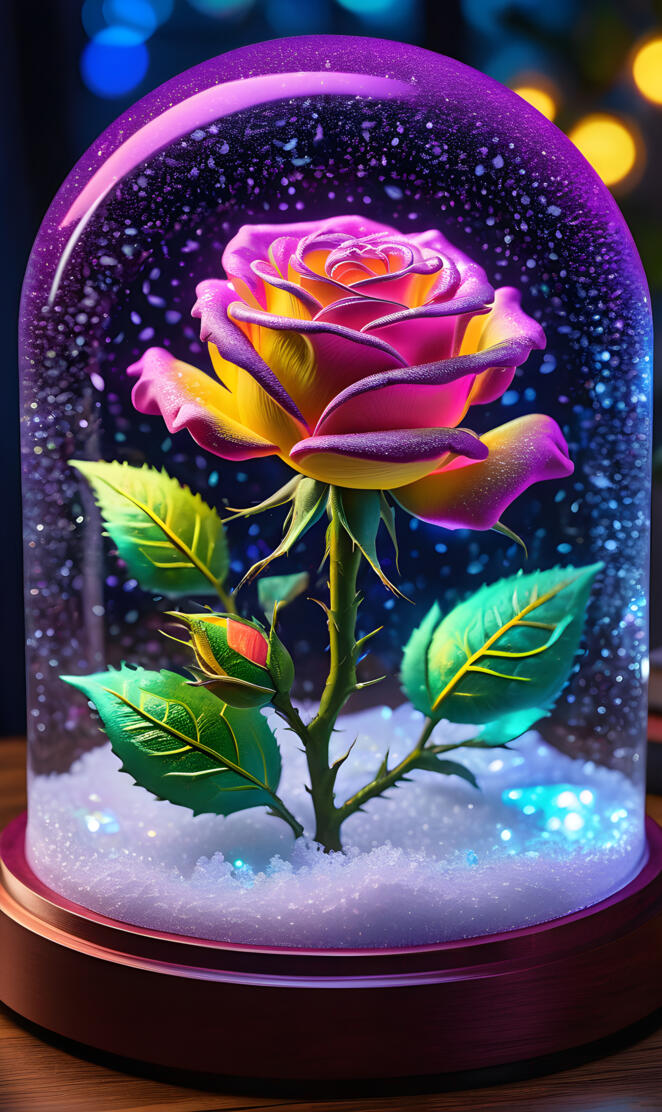 touched by color on a rose