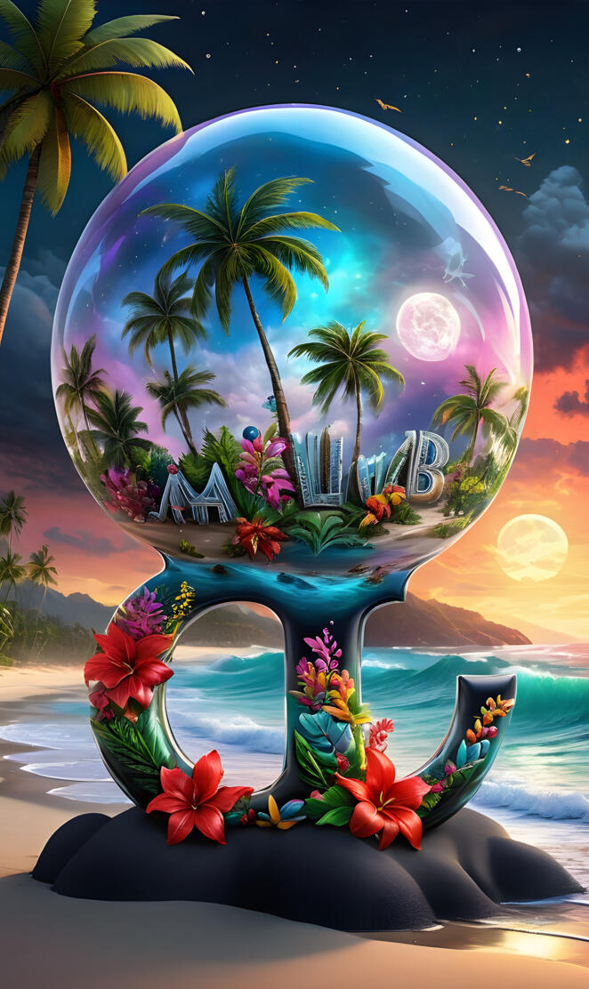 a large globe with flowers and trees