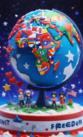 a globe with a blue and white theme