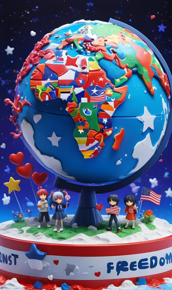 a globe with a blue and white theme