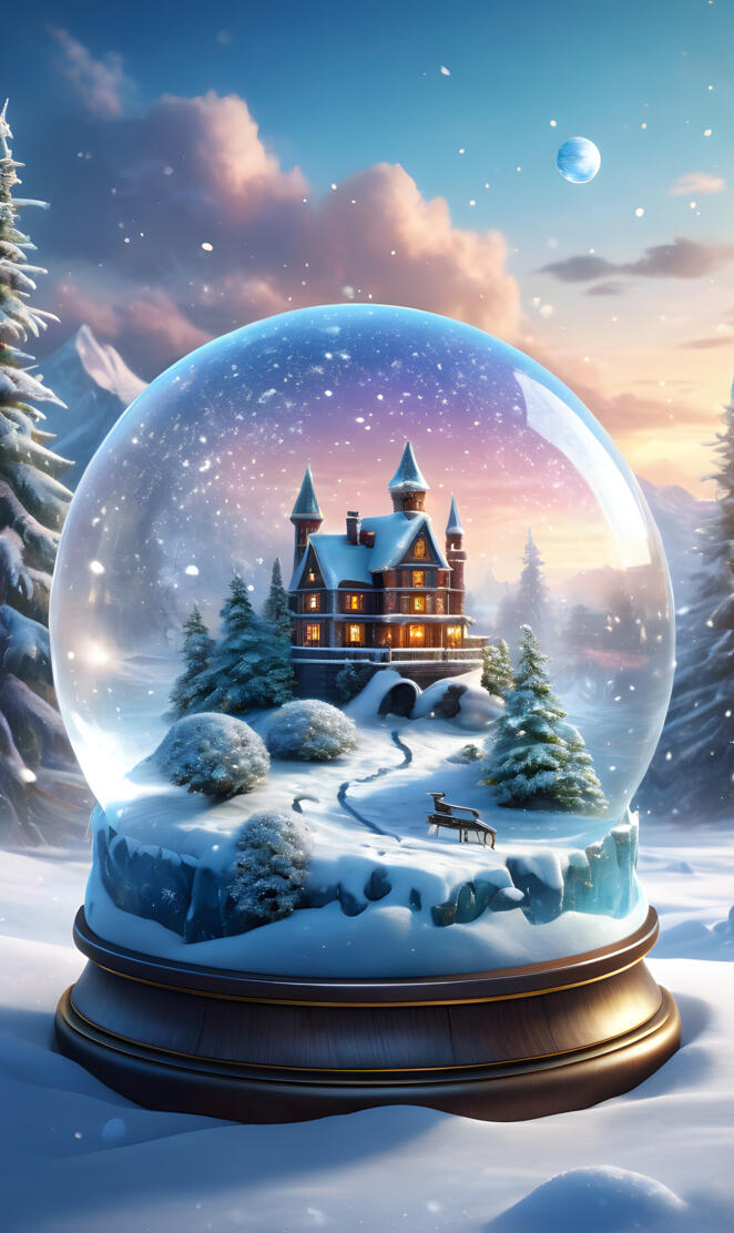 house on the snowy hill