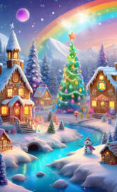 over The swamp in alpine village