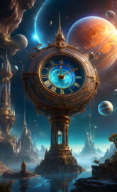 a clock tower with a large globe on top