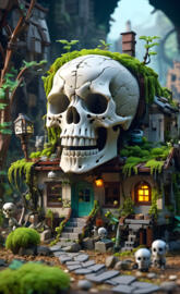 house with a large globe in the front