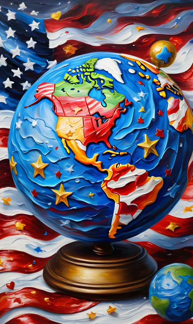 a colorful painting of a bird