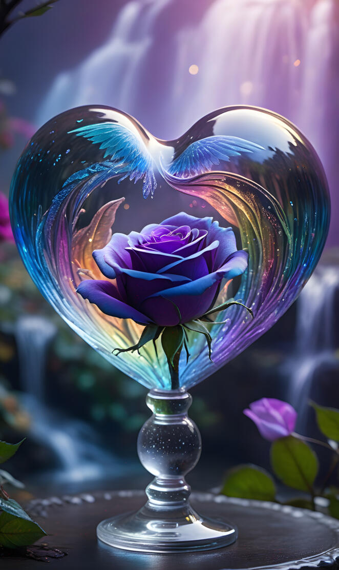 a glass vase with a flower in it