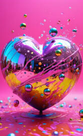 a colorful bubble floating in the air