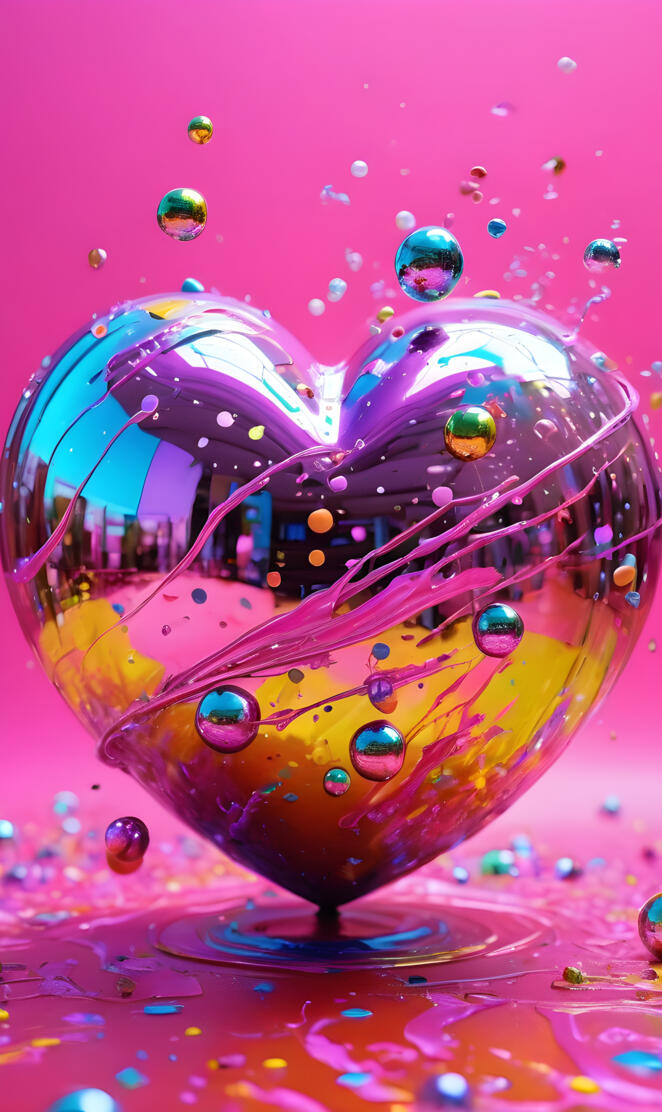 a colorful bubble floating in the air