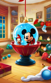 a blue and white globe in a room with a person's feet