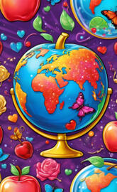 a colorful painting on a wall