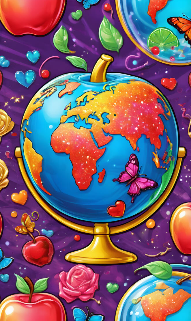 a colorful painting on a wall