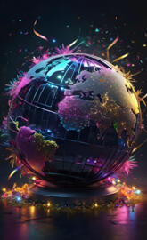 a large purple and pink nebula