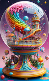 a colorful carnival ride