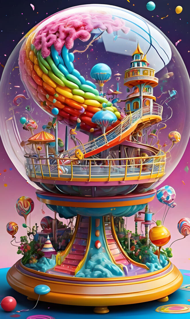 a colorful carnival ride