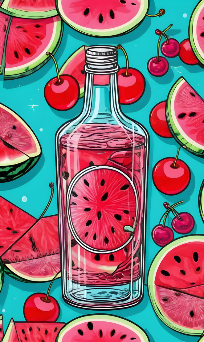 a group of colorful food items