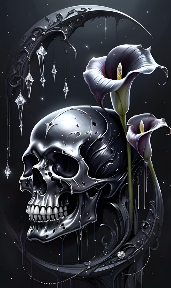 lily skull moon