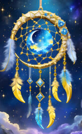 blue yellow geode dream catcher