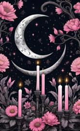 a wall with flowers and a mirror