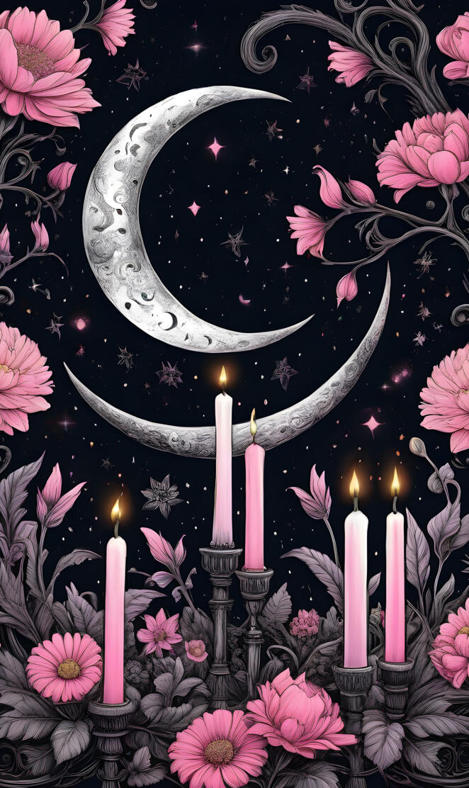 a wall with flowers and a mirror