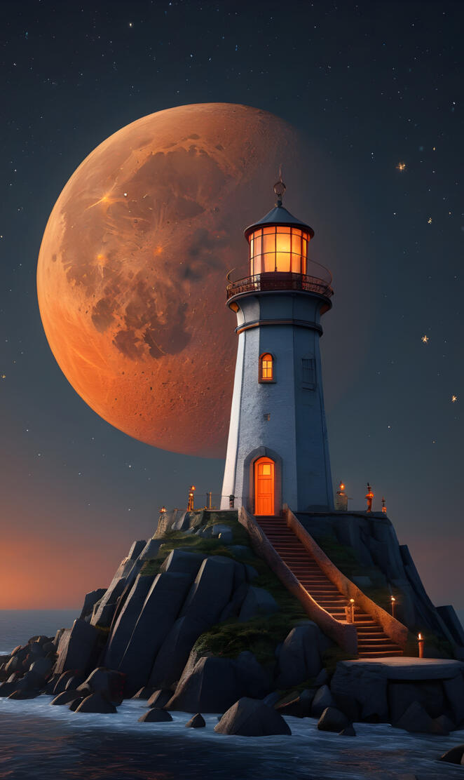 a lighthouse on a rocky shore