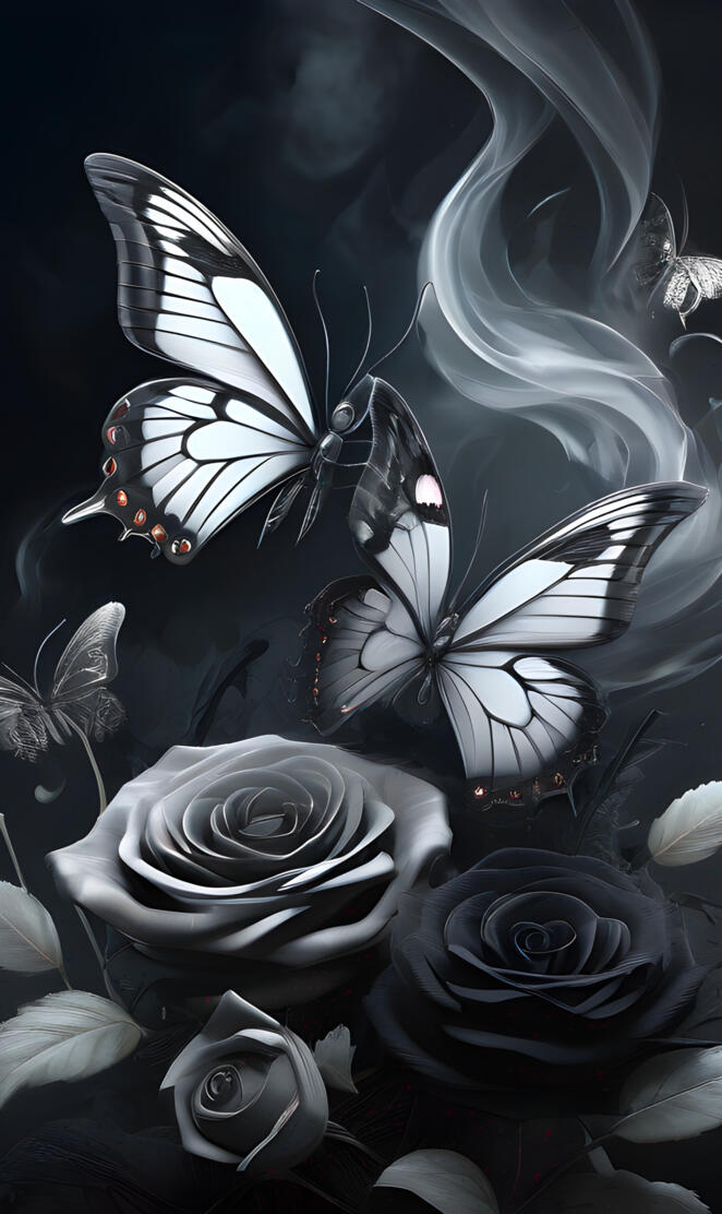 Black and White Butterflies