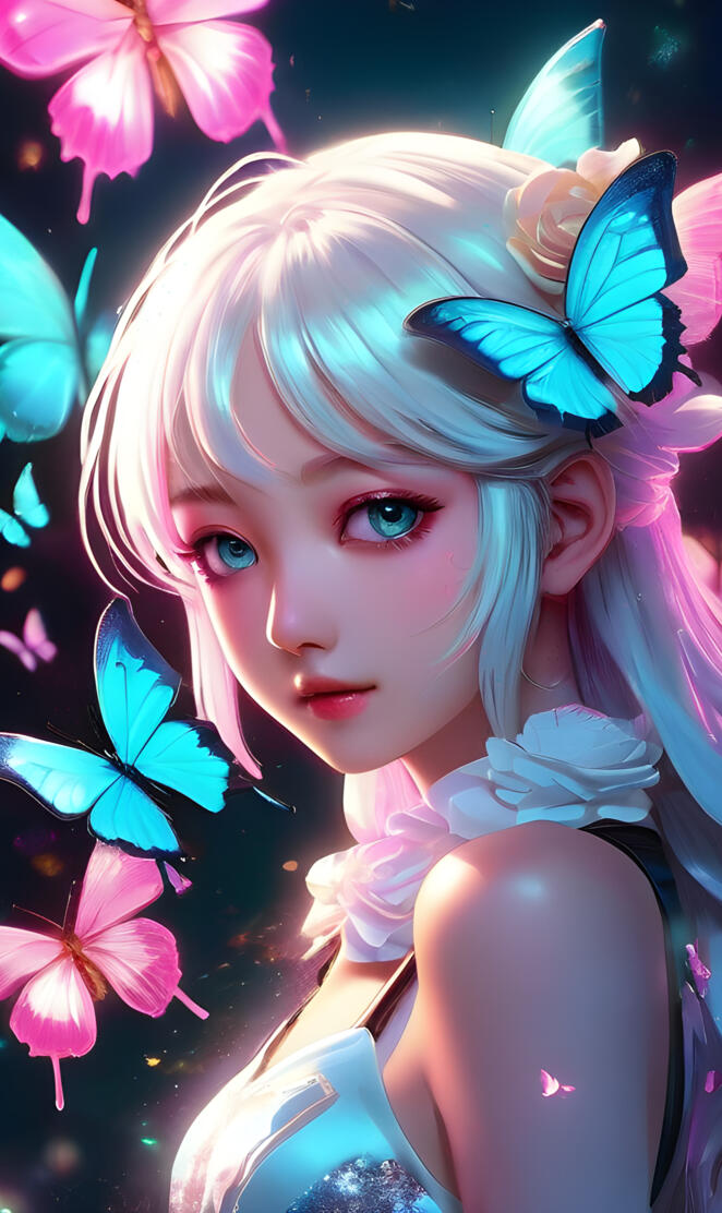 butterflies, kawaii