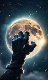 moon throwing a fist