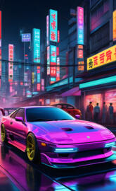 Japanese Sports Car Vapor Wave