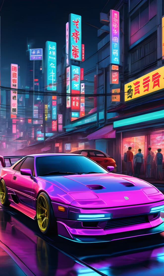 Japanese Sports Car Vapor Wave