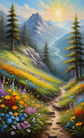 mountains and wildflowers