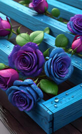 a group of purple flowers