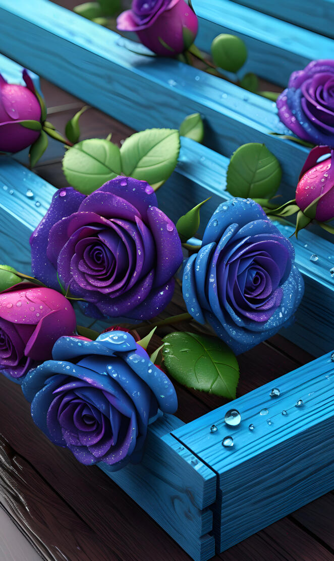 a group of purple flowers