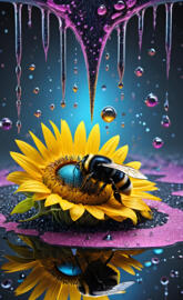 sunflowers + bumblebee