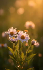 Bunch of flowers with dew drops