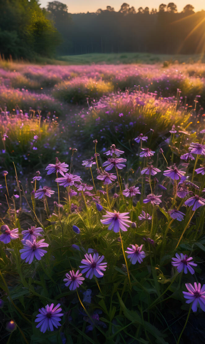 A field of purple flowers