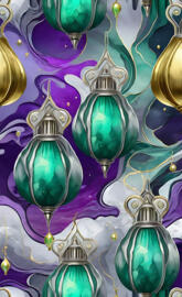 a group of glass vases