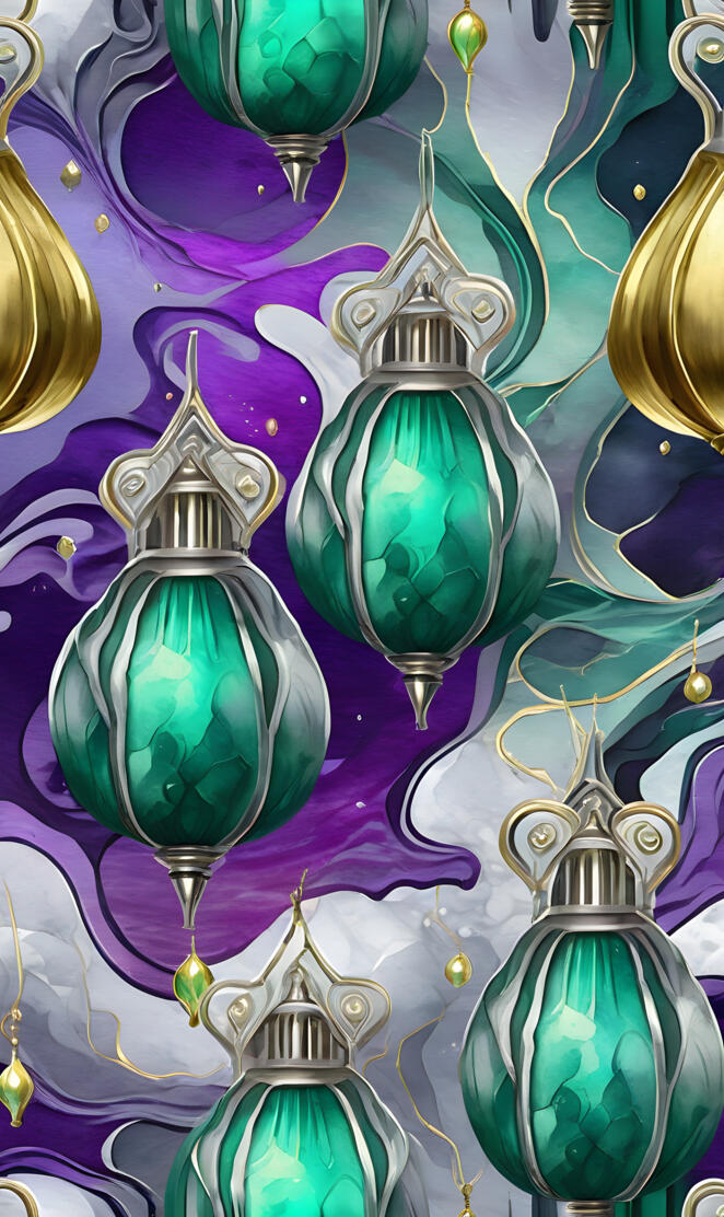 a group of glass vases