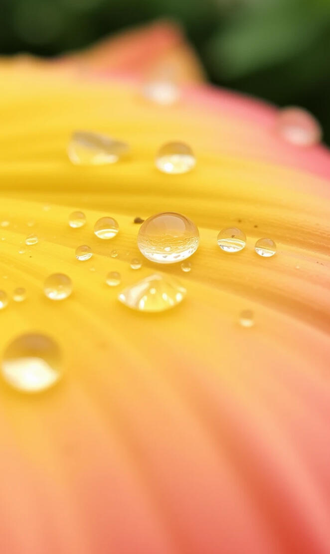 "Nature's Gems: Raindrops on a Petal"