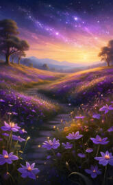 Purple wildflowers in a field