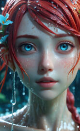 Cai Wenji with a flower on the head