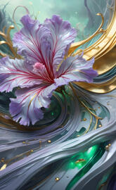 8k, oil paint, watercolor, 3D, close up, oil flows up, silver misty