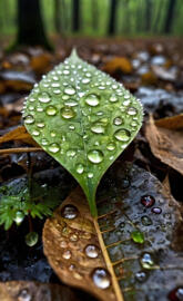 Nature wallpaper - A dewy leaf
