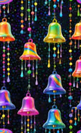 a group of colorful lamps