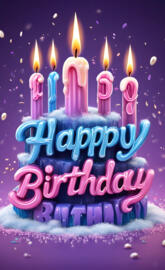 a birthday cake with candles