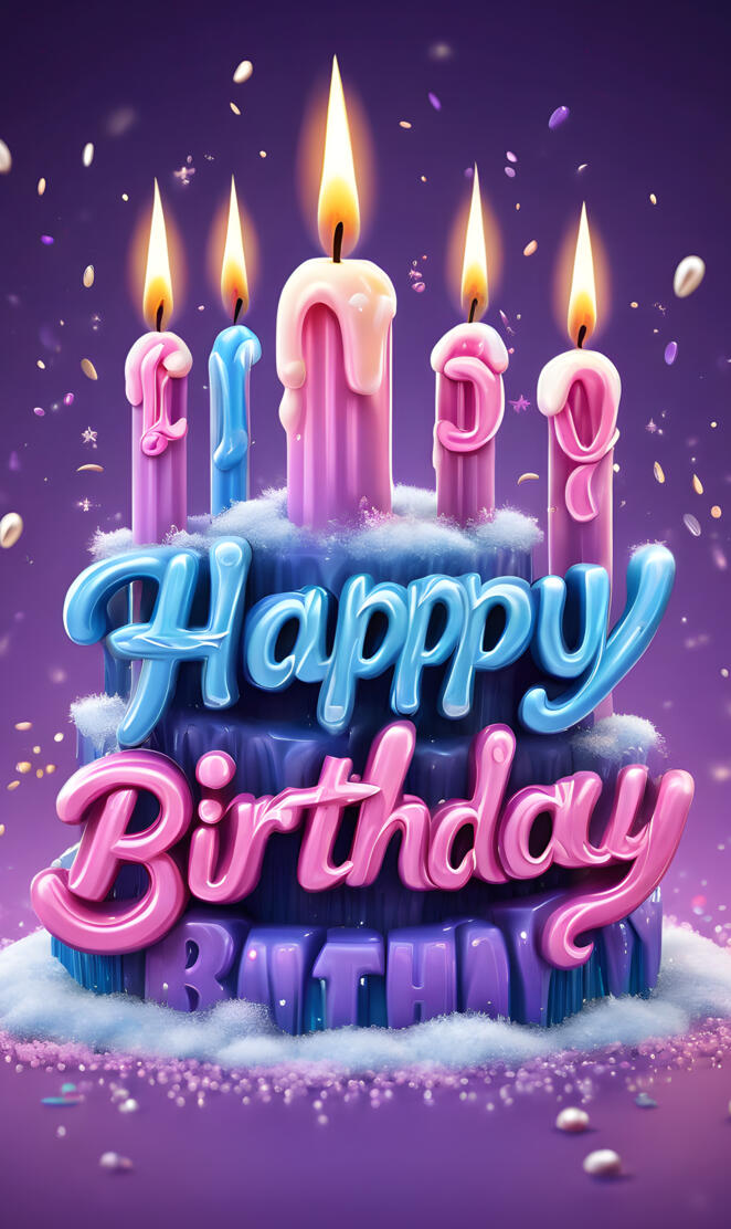 a birthday cake with candles