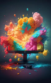 Colorful smoke splash Monitor