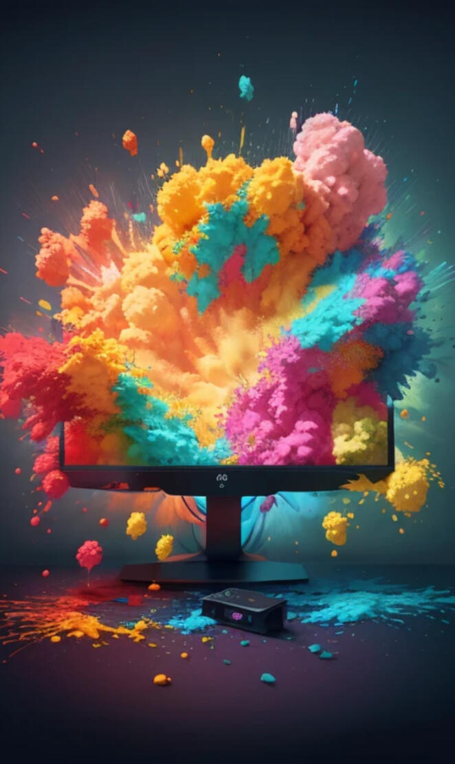 Colorful smoke splash Monitor