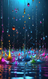 a group of lights from strings