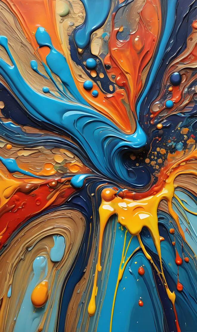 abstract paint pour