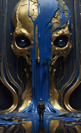royal blue & gold paint